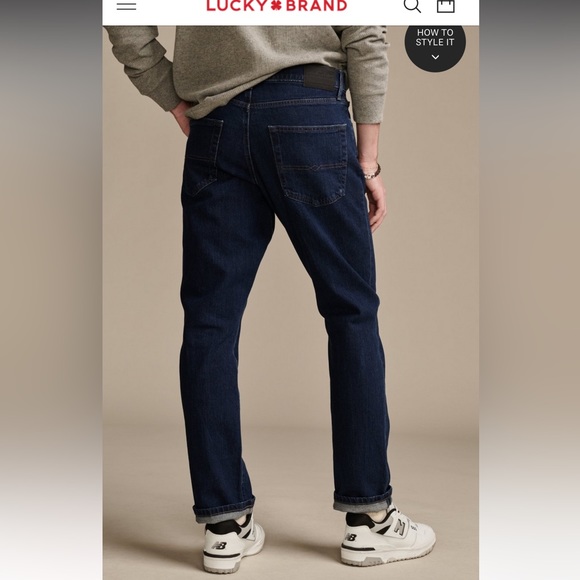 Lucky brand athletic straight jeans 410 36 X 30 dark blue - Picture 6 of 11